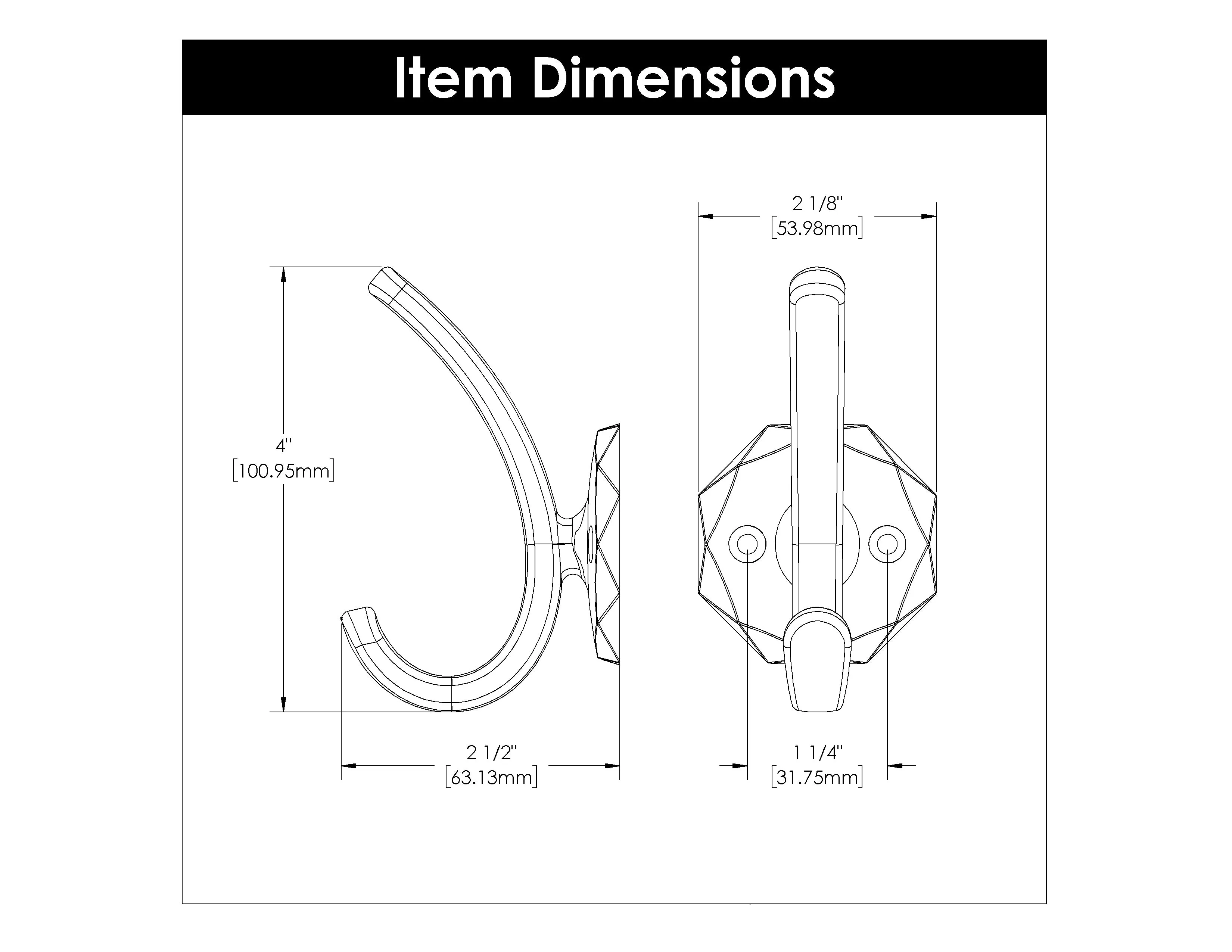 1-1/4 Inch Center to Center Karat Collection Hook