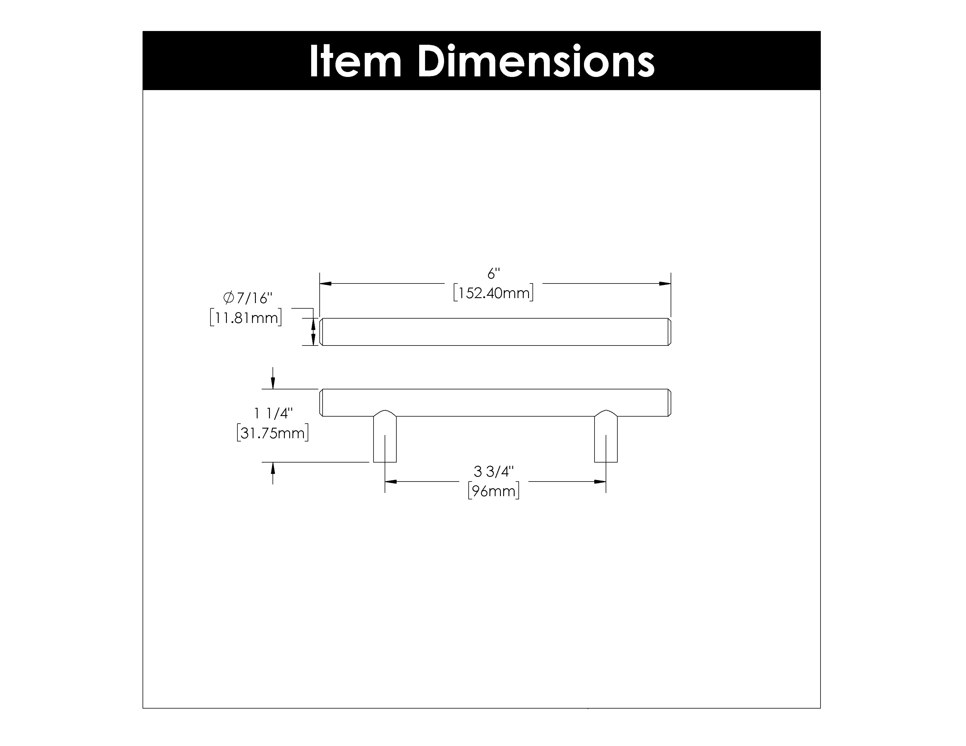 3-3/4 inch (96mm) Center to Center Bar Pull Cabinet Pull