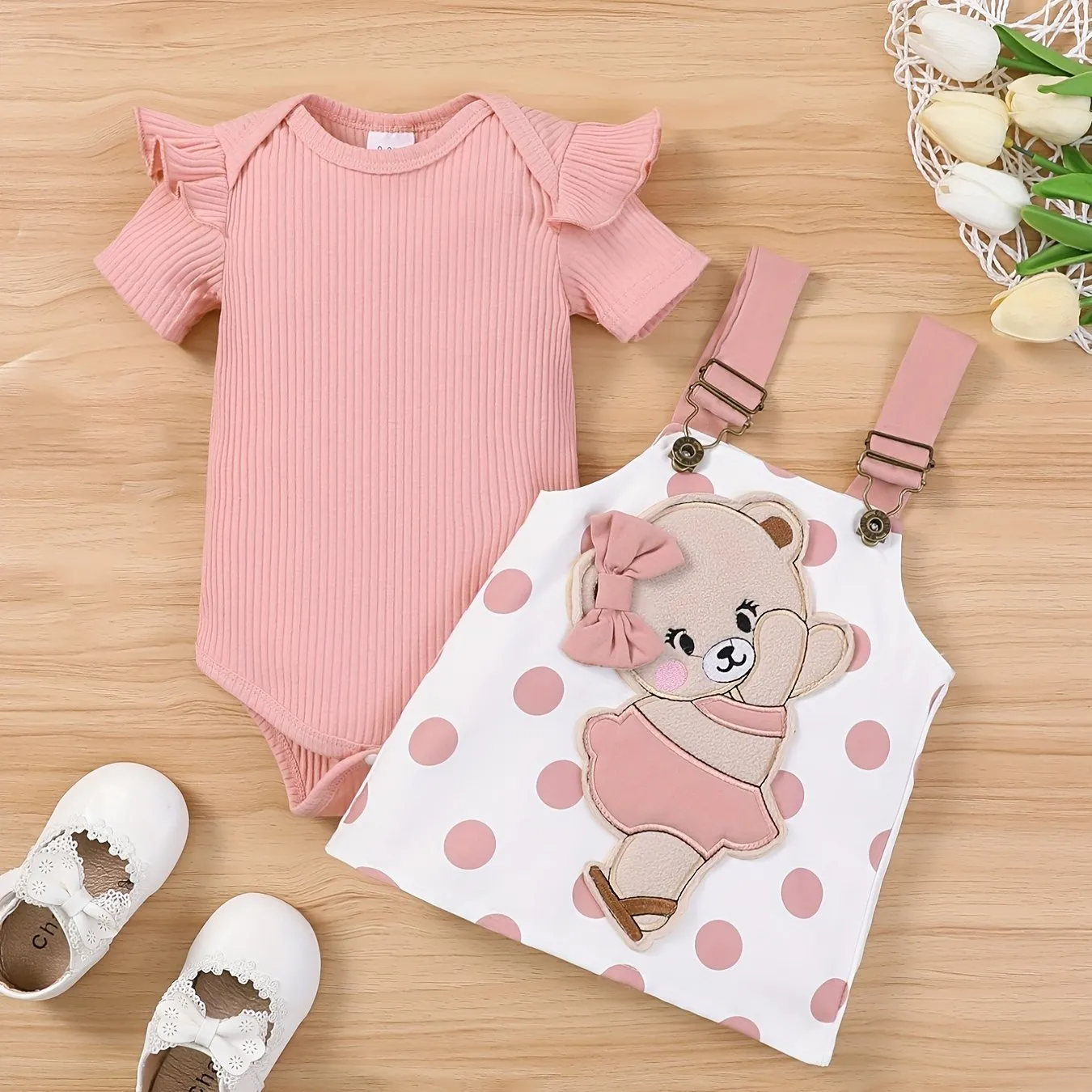 Adorable Baby Girl Outfit Set with Romper and Dress