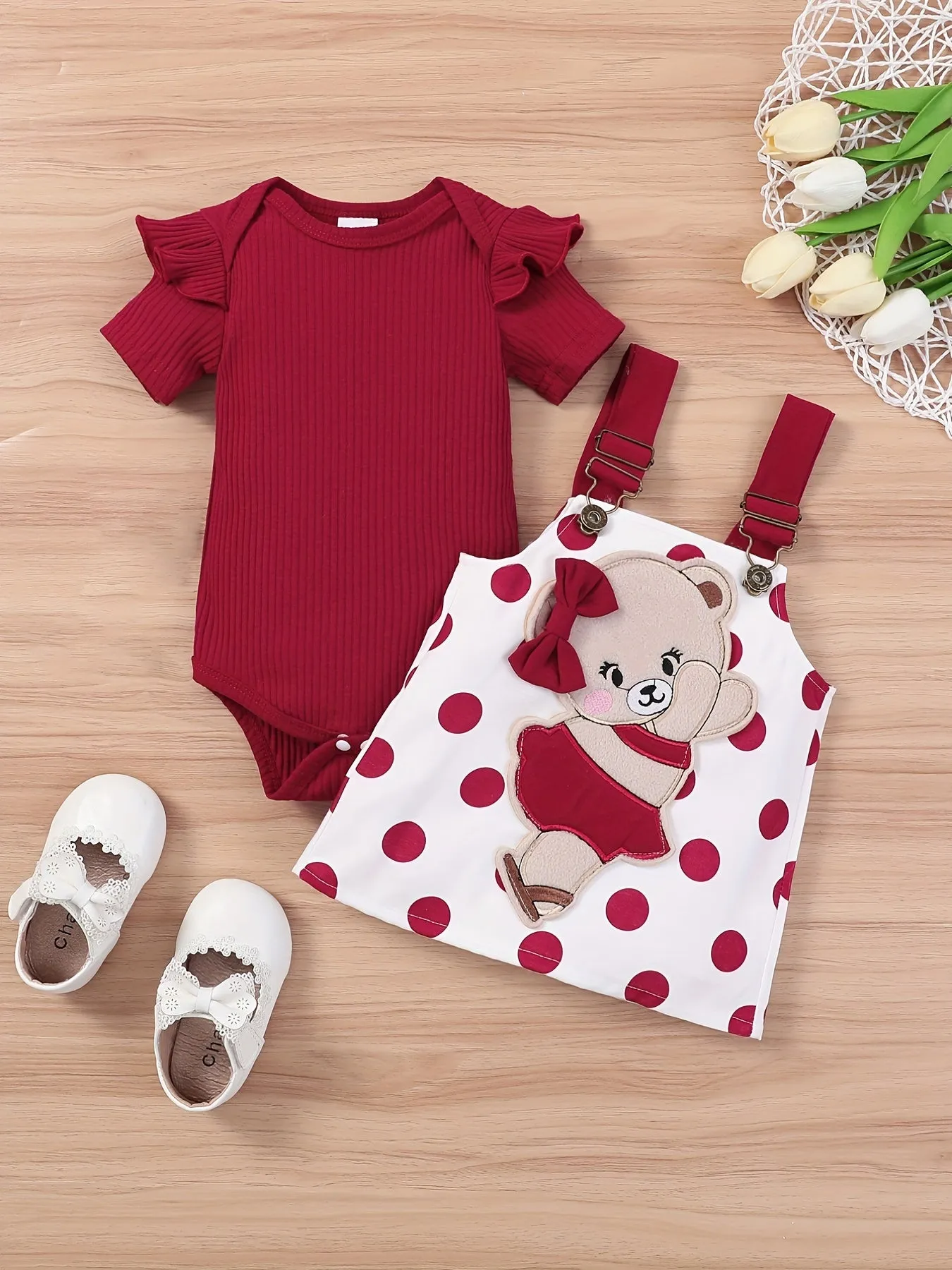 Adorable Baby Girl Outfit Set with Romper and Dress