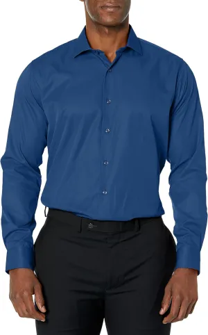 Alexis Bendel Men's Slim Fit Solid Cotton Dress Shirt