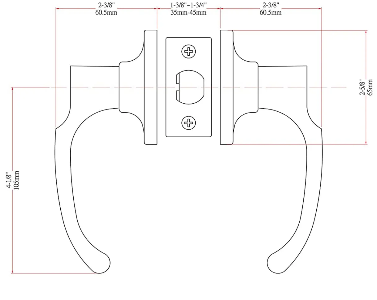 Arlington Passage Door Lever, Matte Black