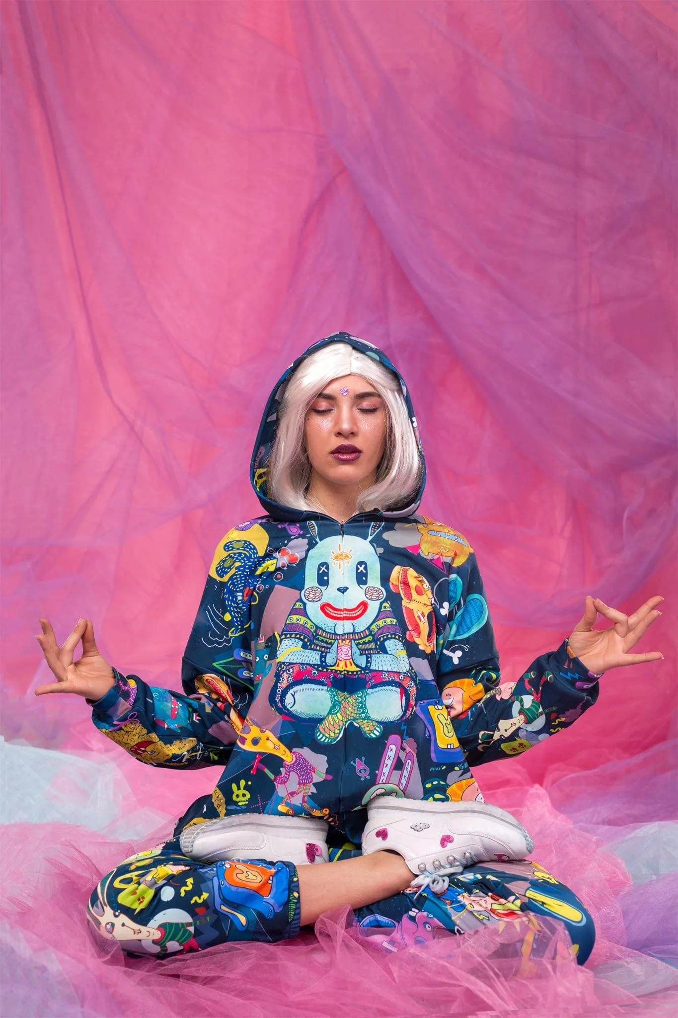 Blue Rabbidelic Onesie