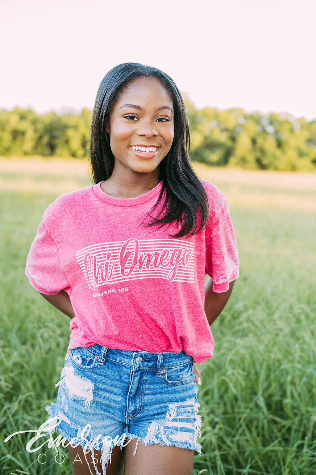 Chi Omega PR Classic Striped Tee