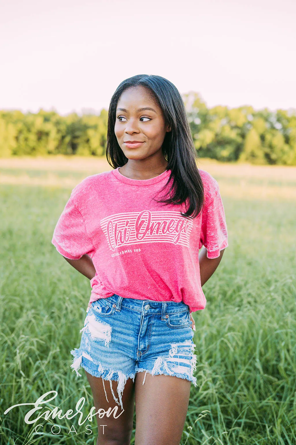 Chi Omega PR Classic Striped Tee