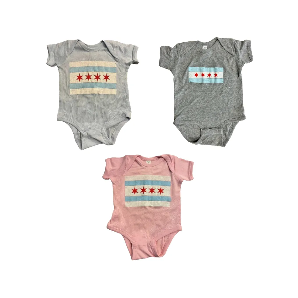 Chicago Flag Baby Onesies