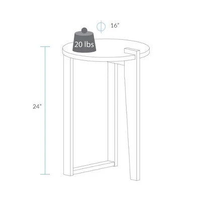 Contemporary Round End Table Gray/Black - Flora Home