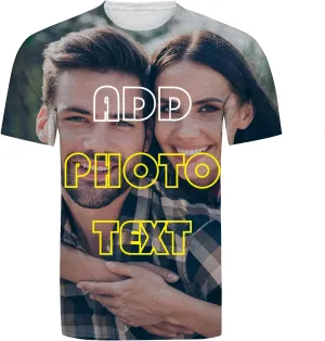Custom 3D Tshirt, Custom Tshirts, Design Your Own for Men Front and Back White
