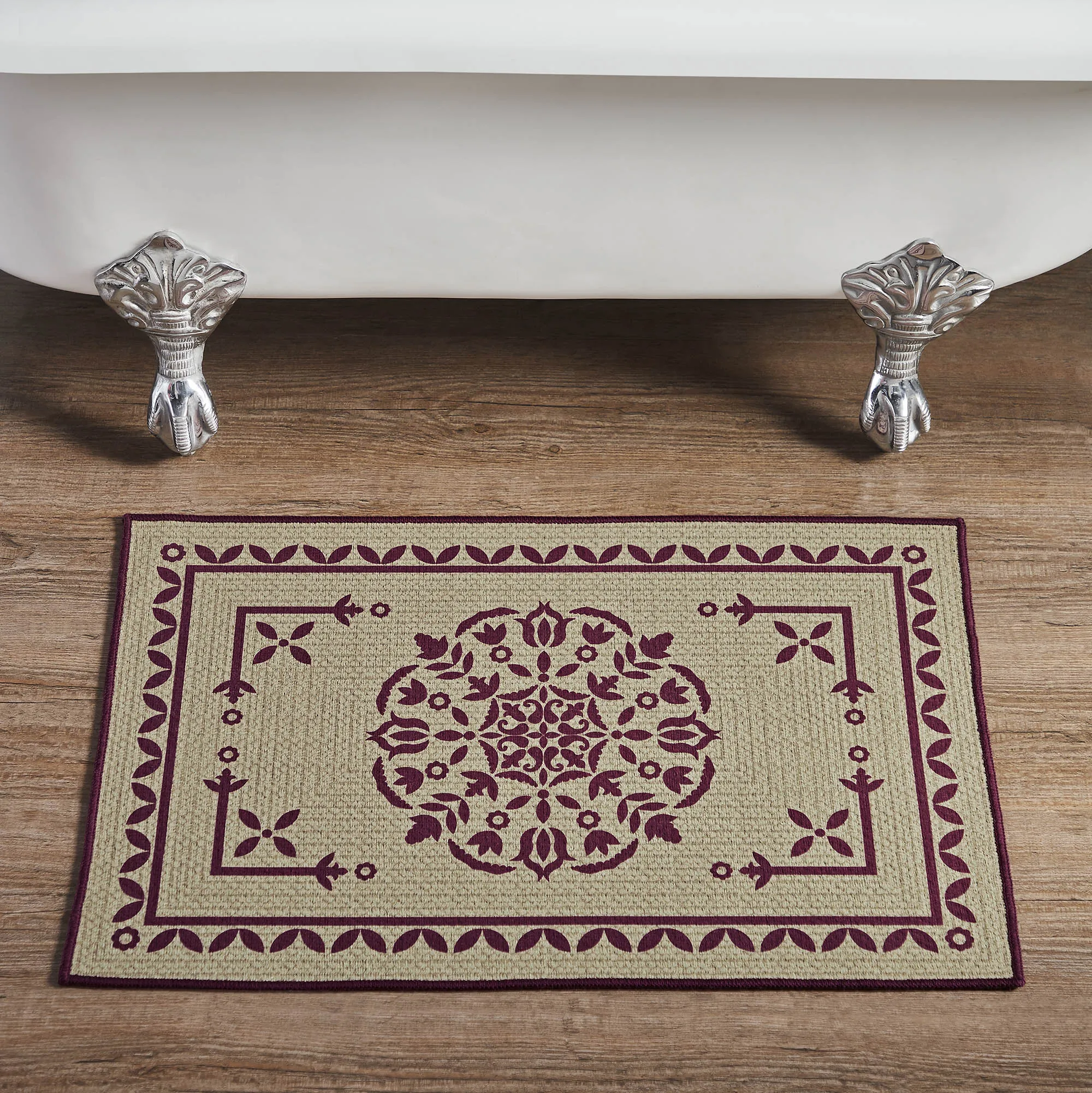 Custom House Black Tan Jacquard Polyester Bathmat 20x30