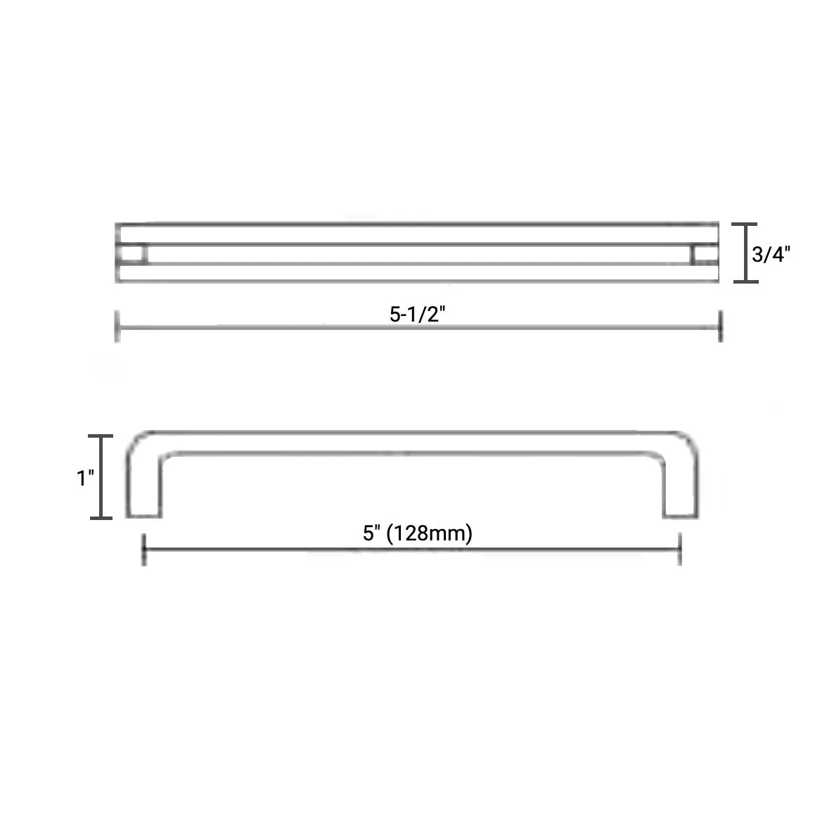 Diversa Limited Edition Matte Black 7-1/2" (192mm) Reveal Cabinet Drawer Pull