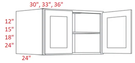 EB10-3618X24 Elegant White Assembled 36x18x24 Wall Cabinet
