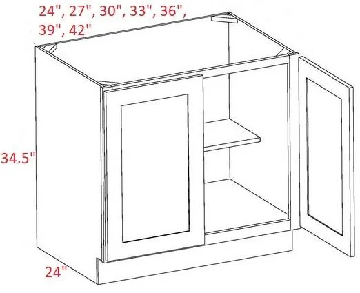 EB22-B27-FH Elegant Dove Assembled 27" Base Cabinet