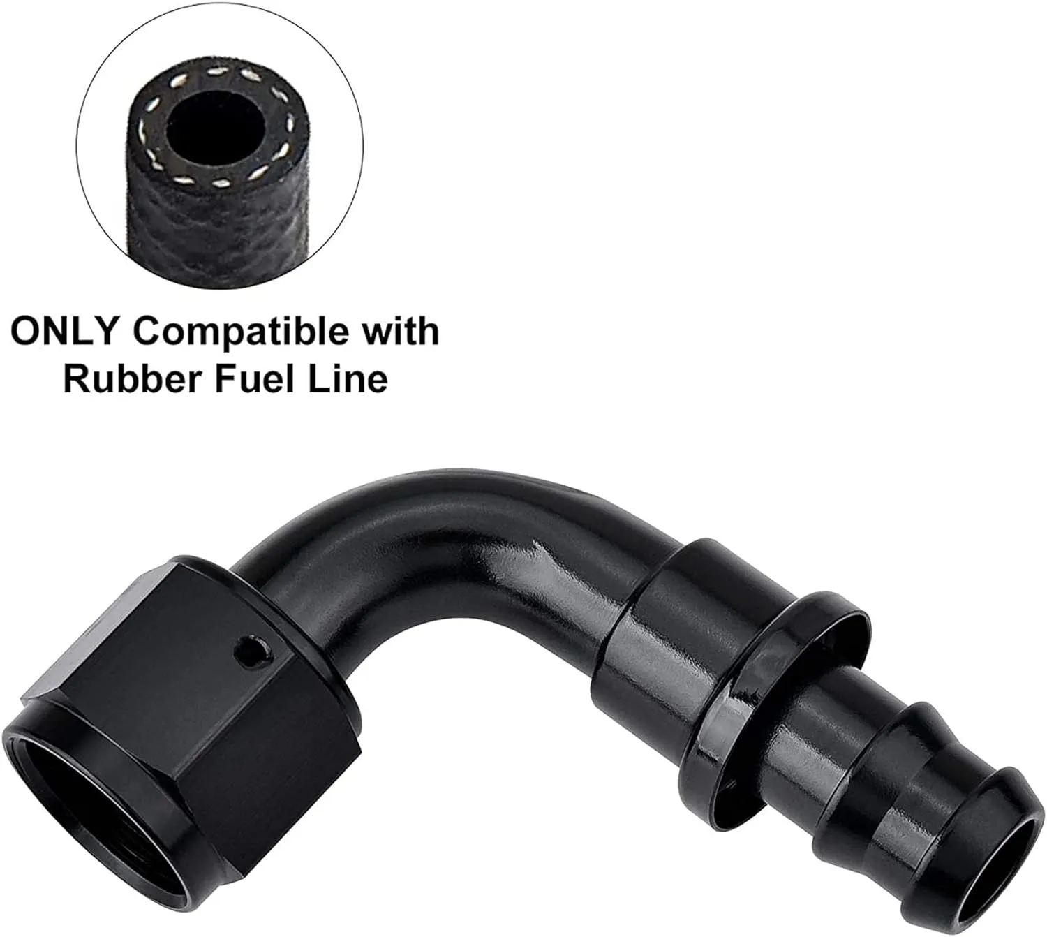 EVIL ENERGY 10AN 90 Degree Push Lock Hose Fitting End Black 2PCS