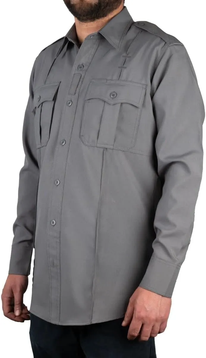First Class 100% Polyester Short & Long Sleeve Zippered Uniform Shirt 4 Pocket Hidden, Law Enforcement BDU Zipper Closure.