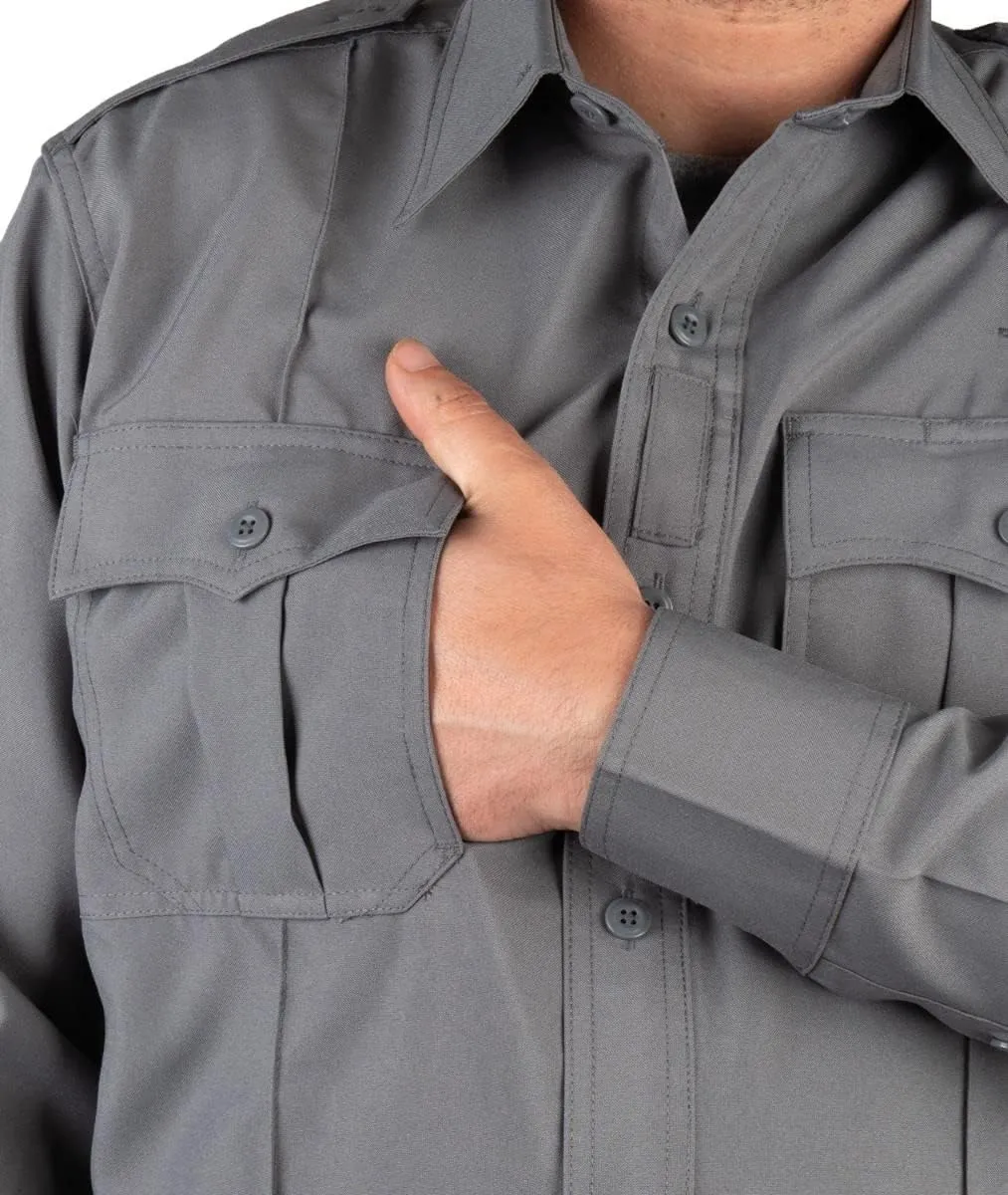 First Class 100% Polyester Short & Long Sleeve Zippered Uniform Shirt 4 Pocket Hidden, Law Enforcement BDU Zipper Closure.