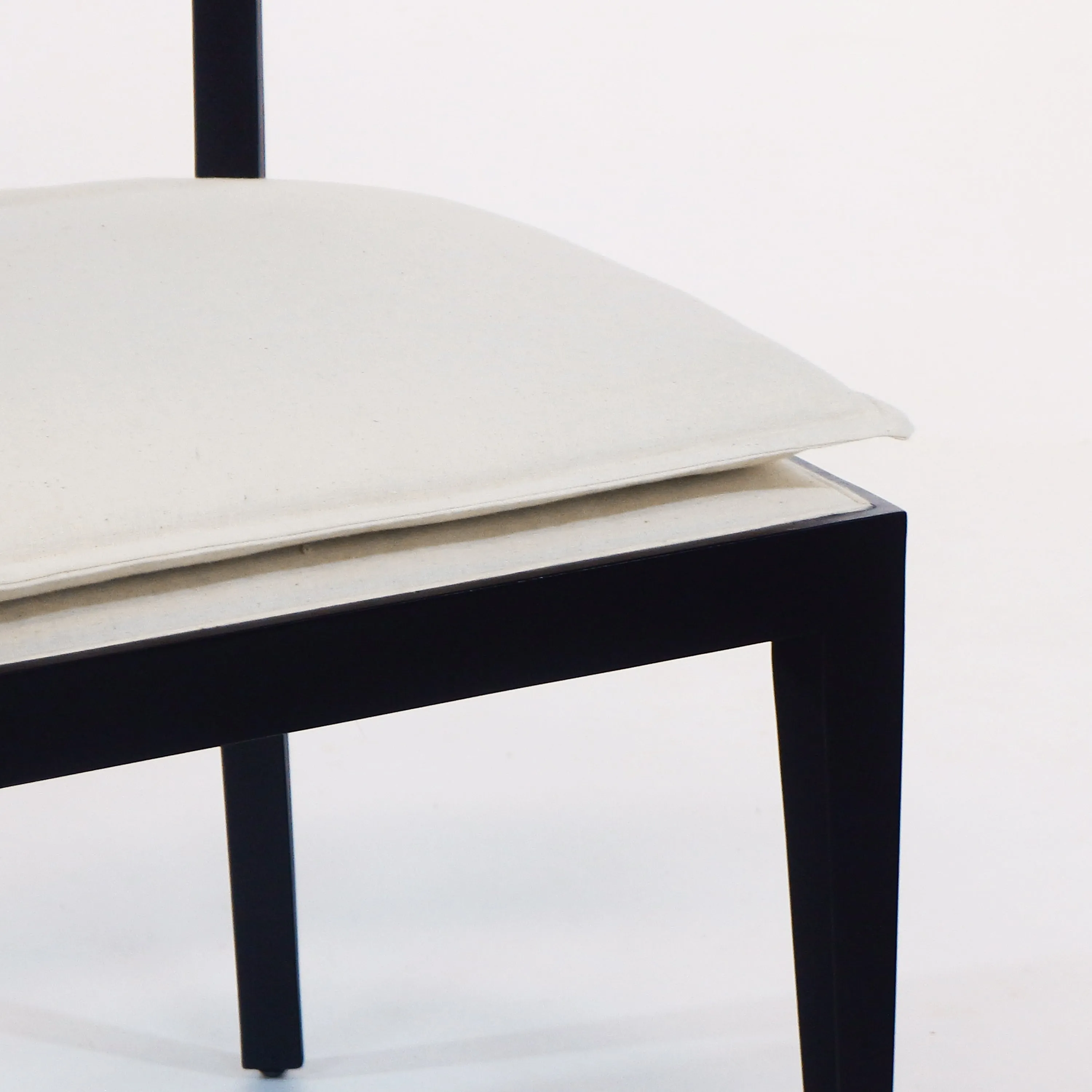 Francois Dining Chair with Rattan Backrest and Upholstered Seat