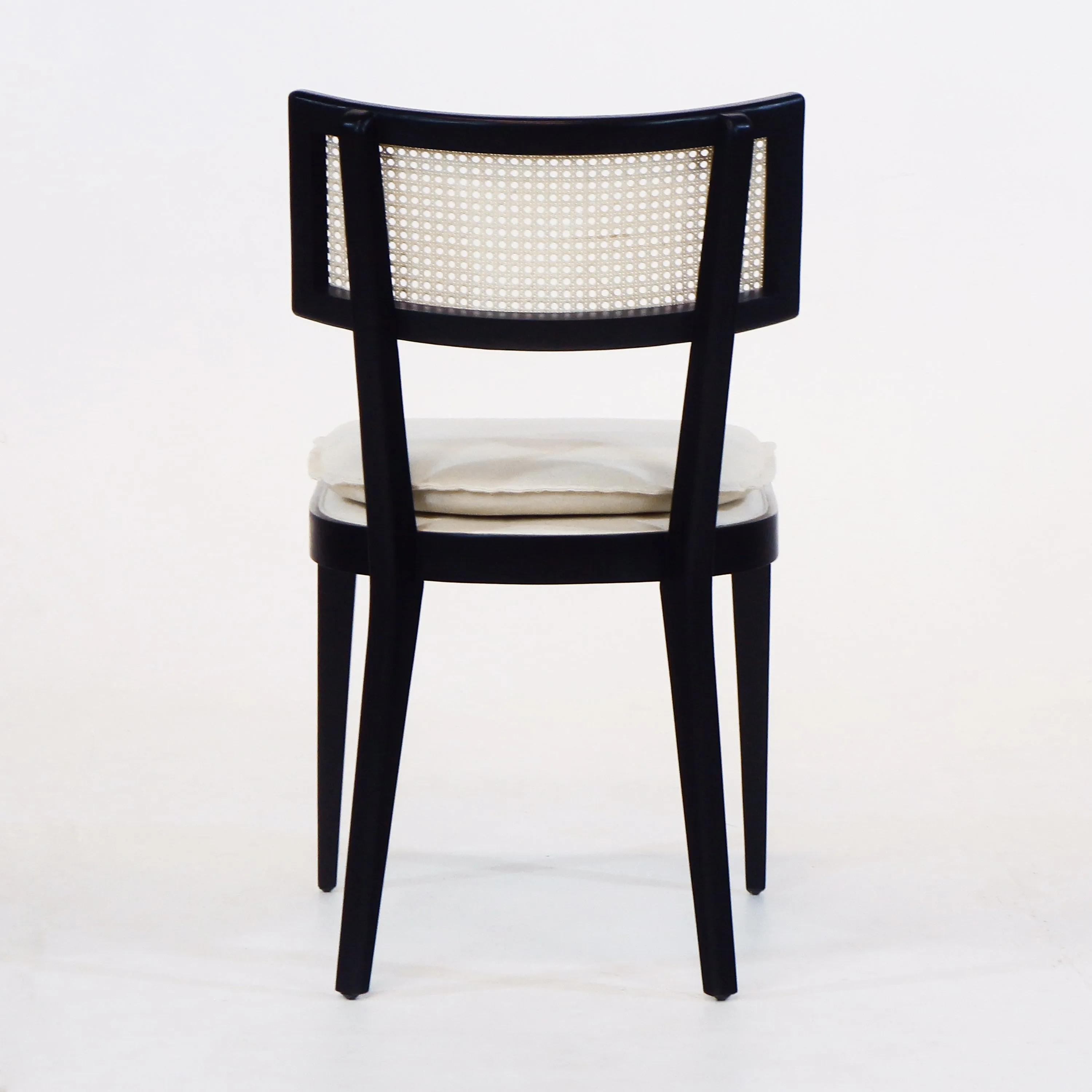 Francois Dining Chair with Rattan Backrest and Upholstered Seat