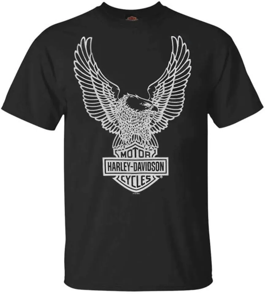 Harley-Davidson Men's T-Shirt Eagle Graphic Short Sleeve Tee Black Tee 30296656