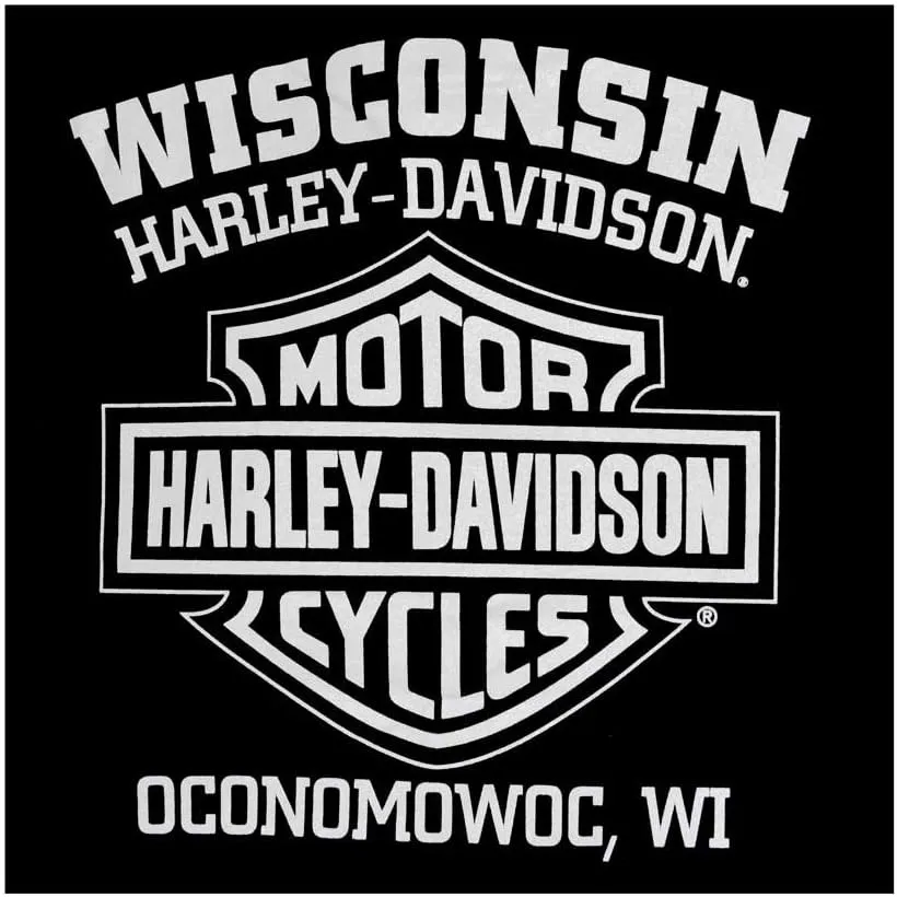 Harley-Davidson Men's T-Shirt Eagle Graphic Short Sleeve Tee Black Tee 30296656