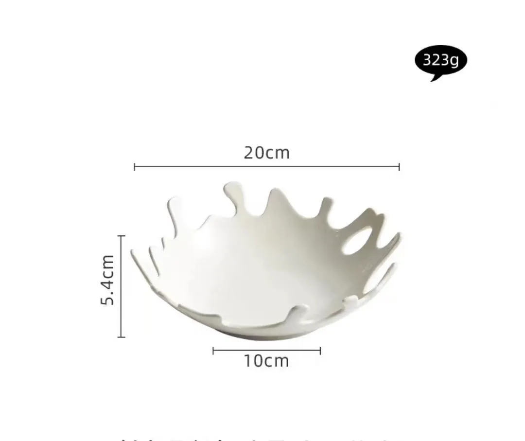 Home Creative Ceramic Pure White Dessert Plate