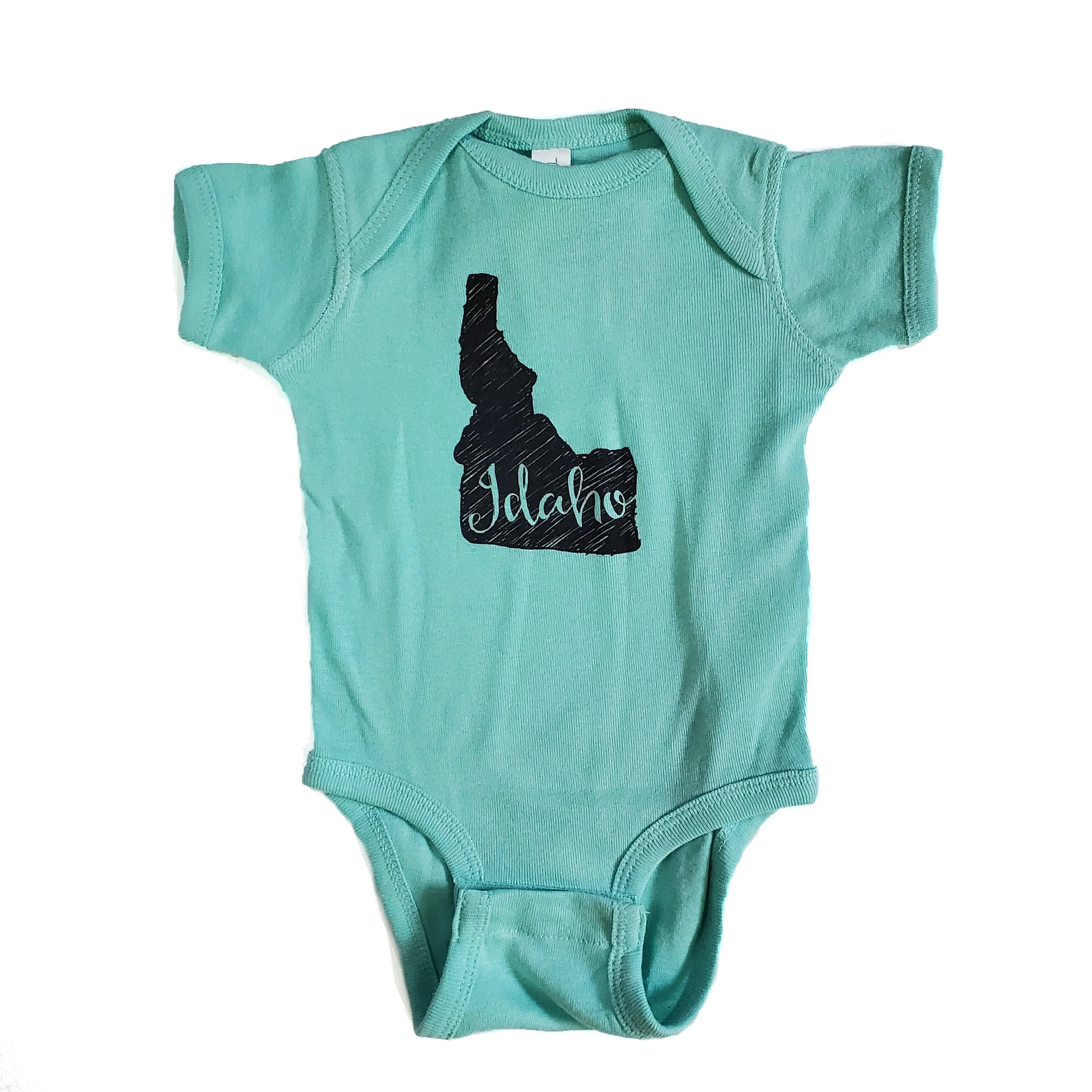 Idaho Sketch Onesie, eco-friendly waterbased inks