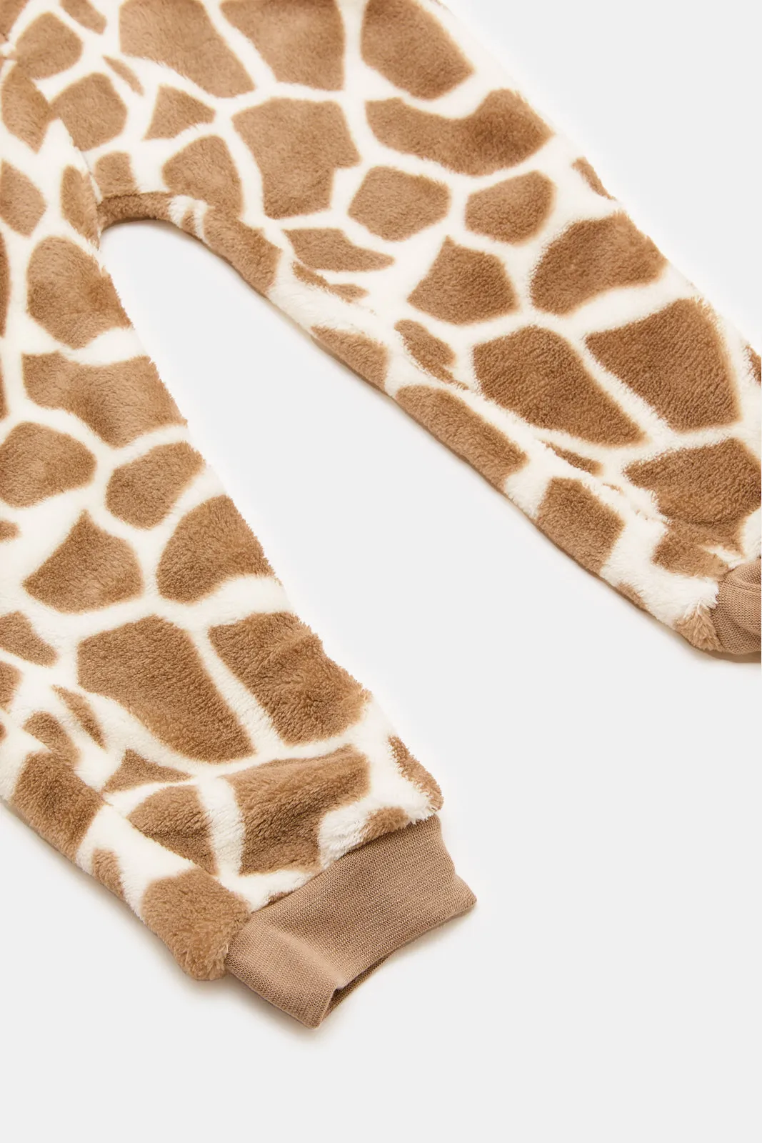 Infant Boys Brown Giraffe Onesie Fluffy Pyjama Set
