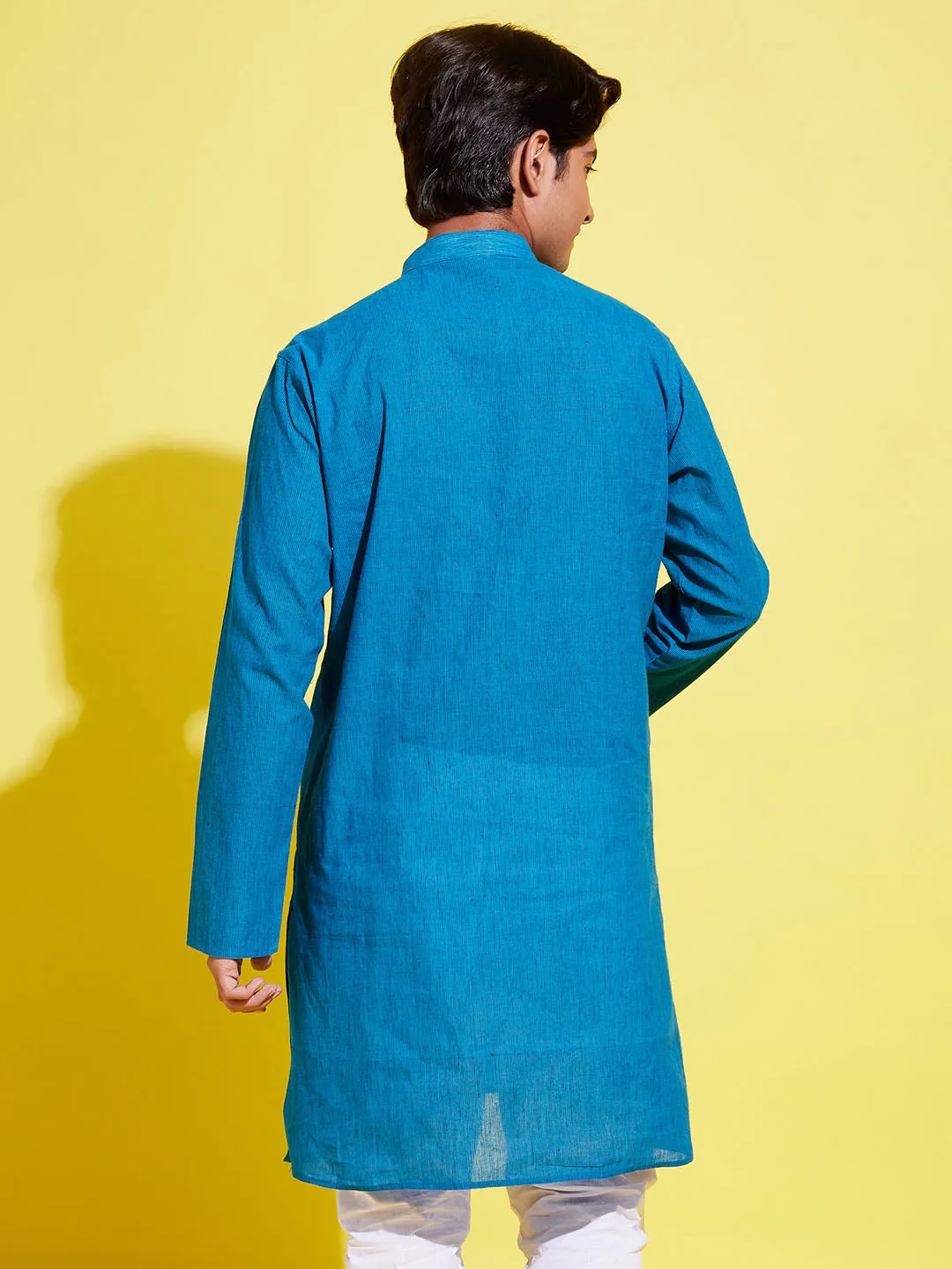 Jashvi Boy's Light Blue Cotton Kurta