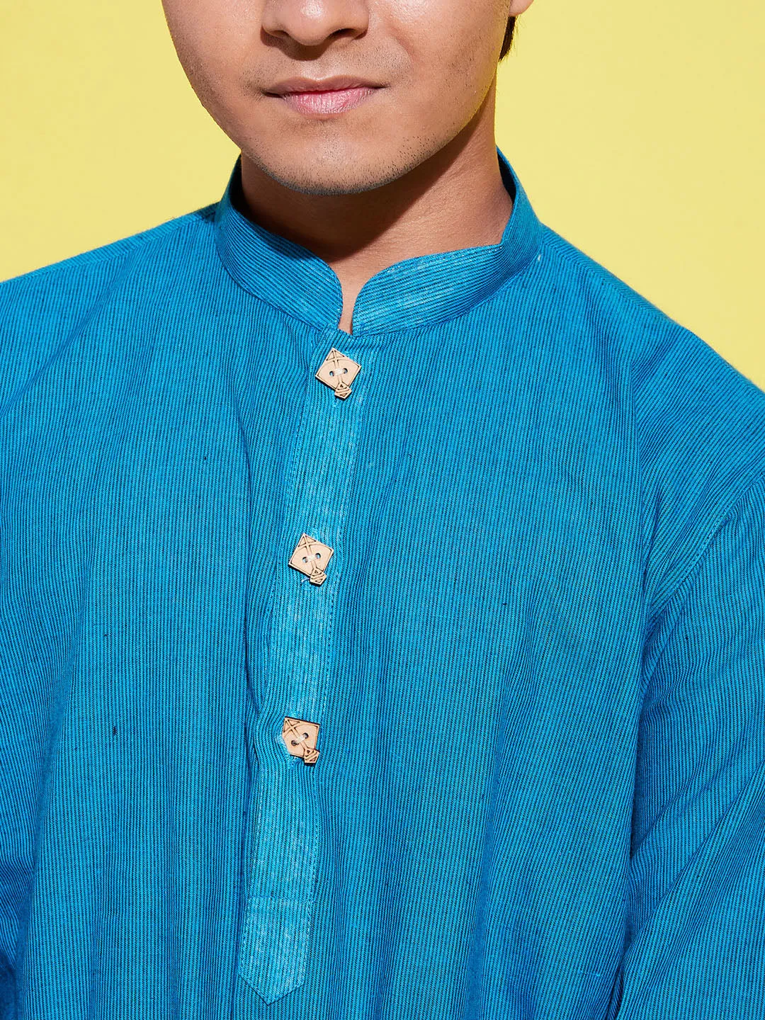 Jashvi Boy's Light Blue Cotton Kurta