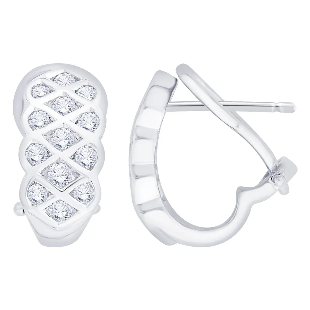 KATARINA 1 cttw Bezel Set Diamond Hoop Earrings