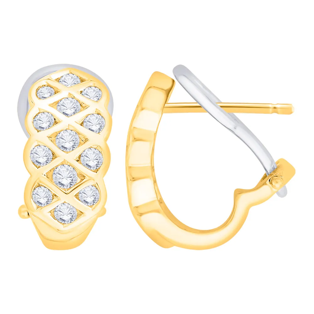 KATARINA 1 cttw Bezel Set Diamond Hoop Earrings