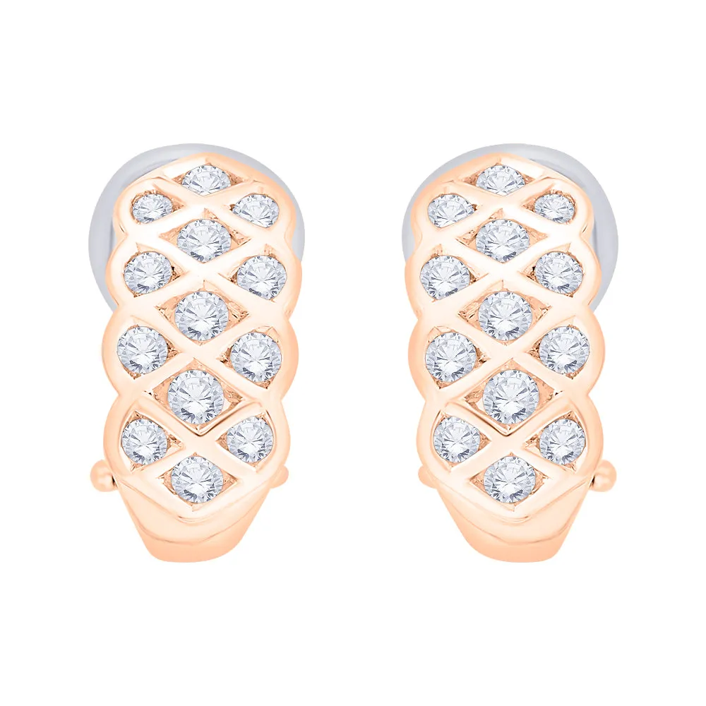 KATARINA 1 cttw Bezel Set Diamond Hoop Earrings