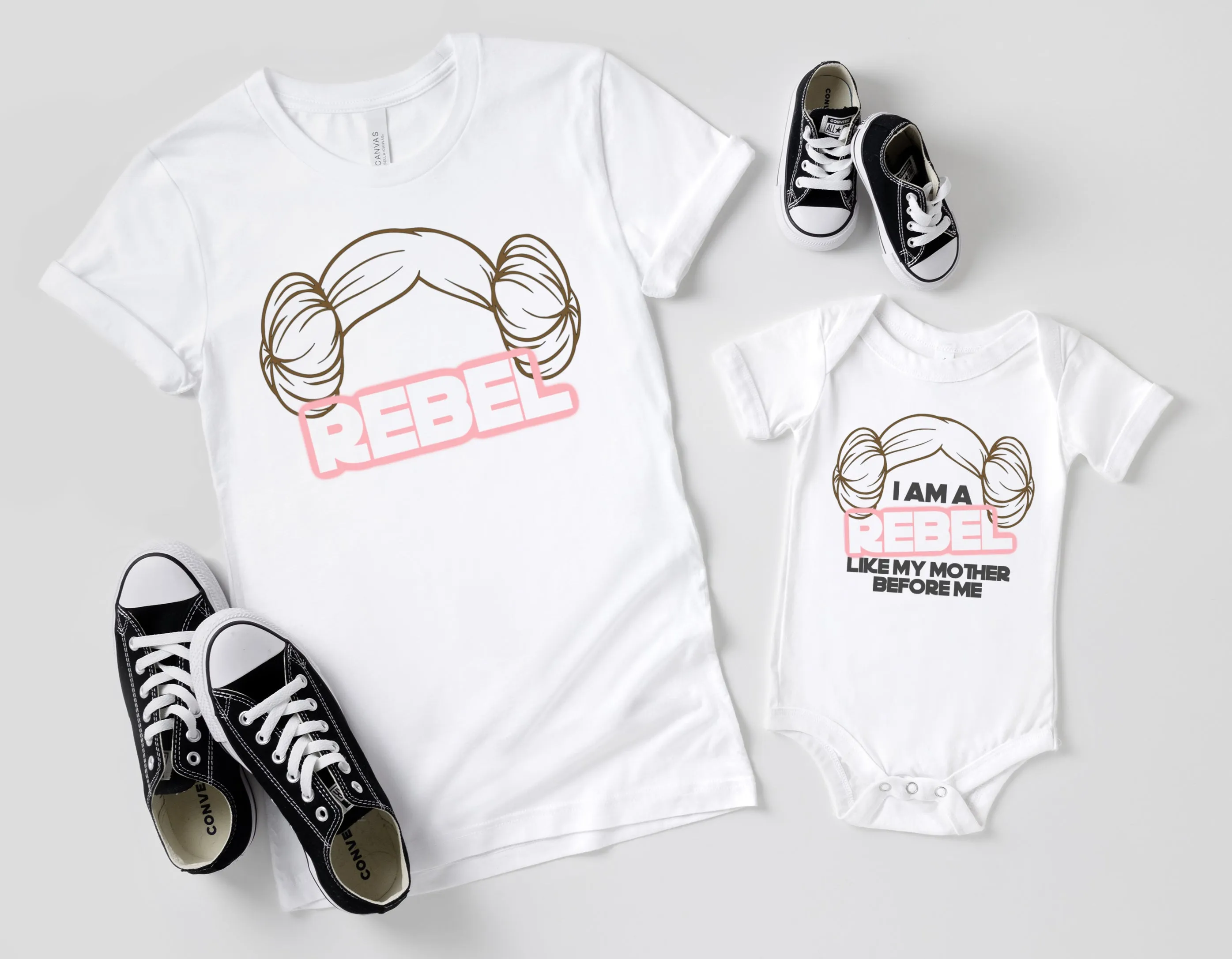 Leia Rebel Buns Shirts *Coordinating Adult & Kids Sizes*