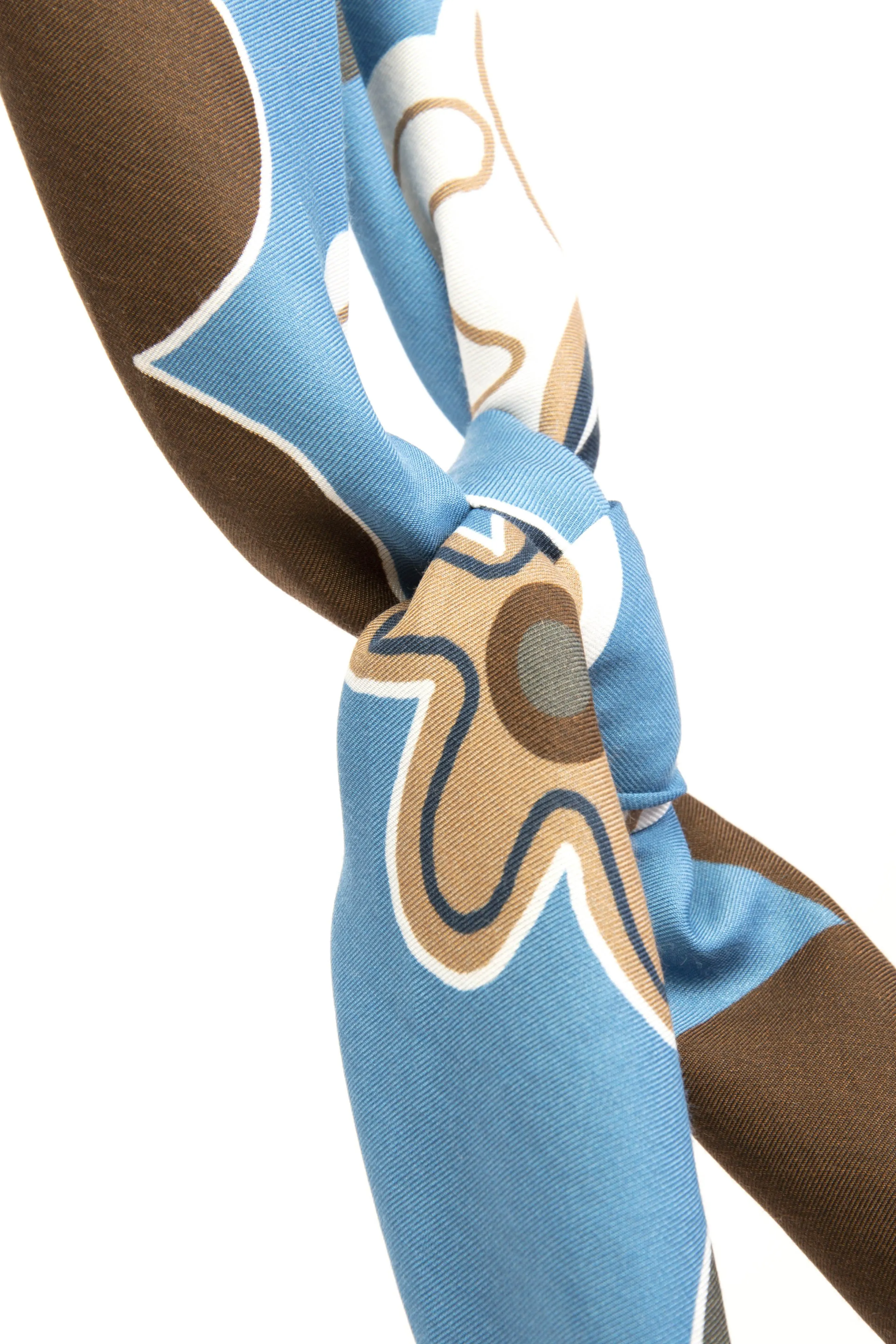 Light Blue Ultra Soft Silk & Cotton Logo scarf 60