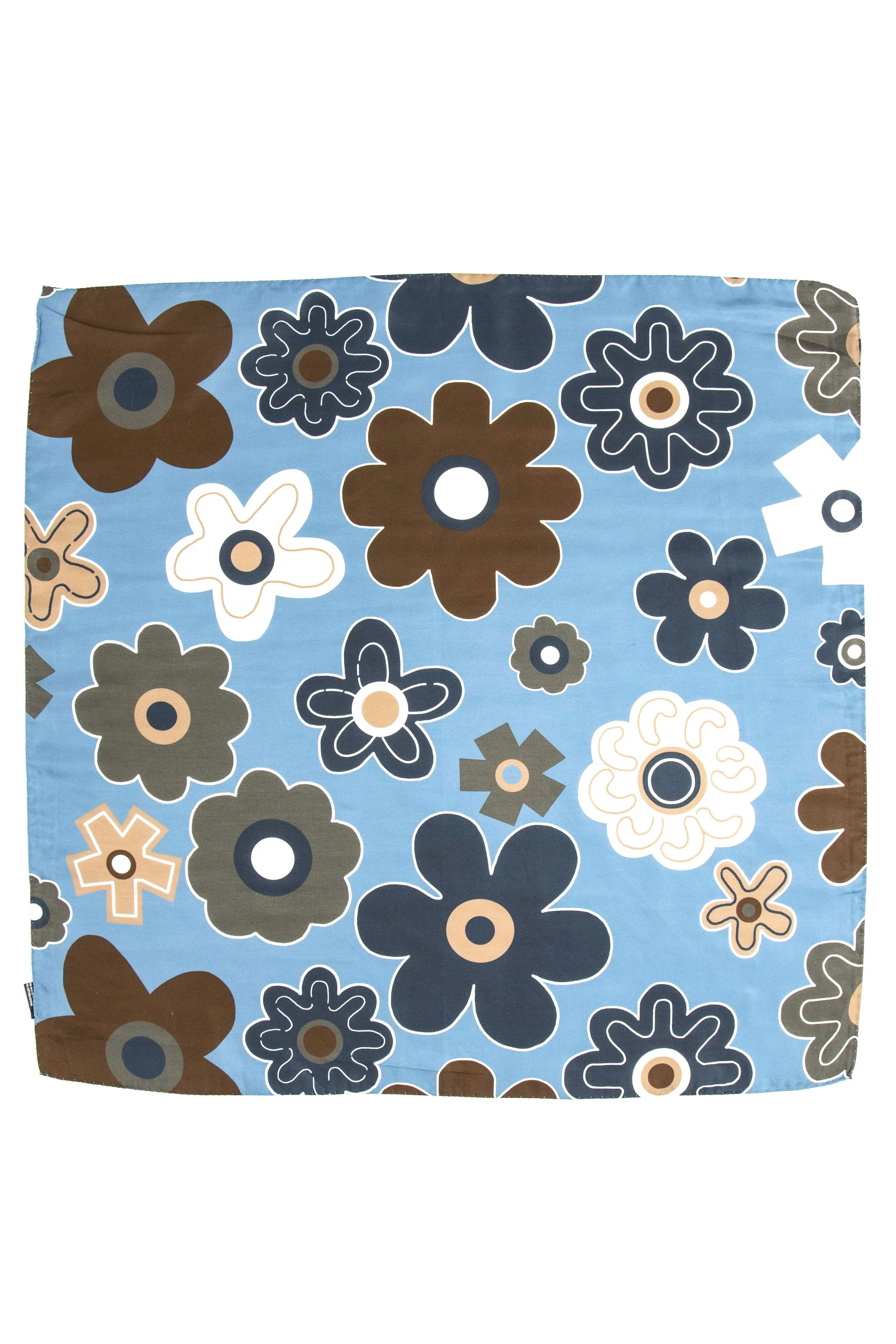 Light Blue Ultra Soft Silk & Cotton Logo scarf 60