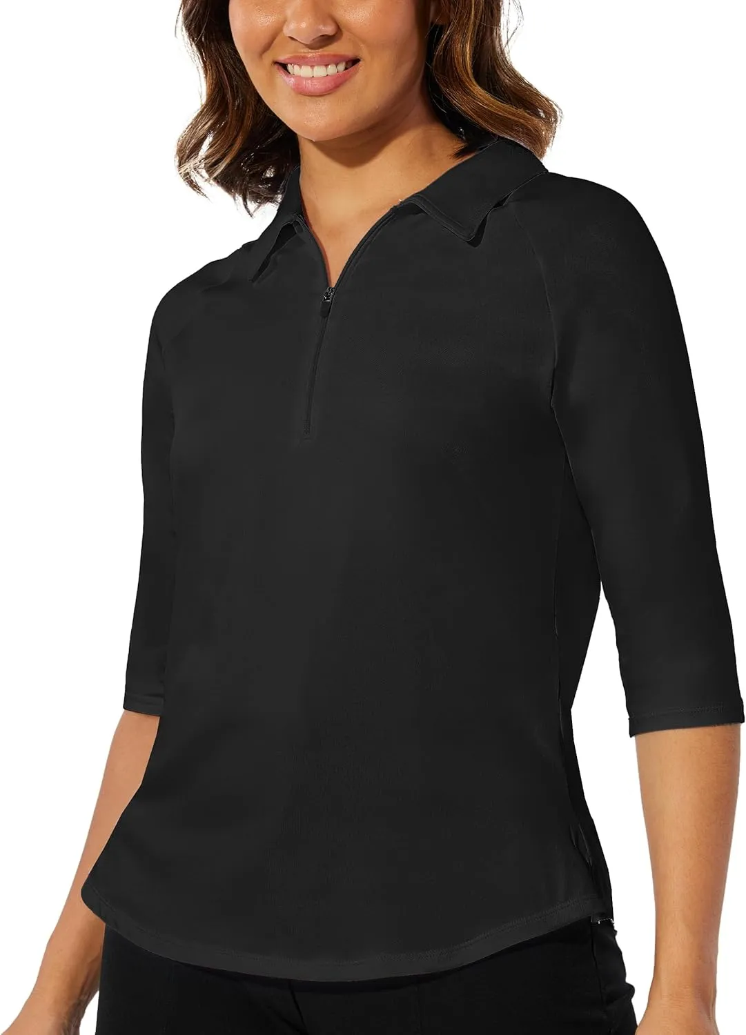 M MOTEEPI 3/4 Length Sleeve Womens Golf Polo Shirt Ladies Workout Tops Polo Shirts for Women Golf Pullover