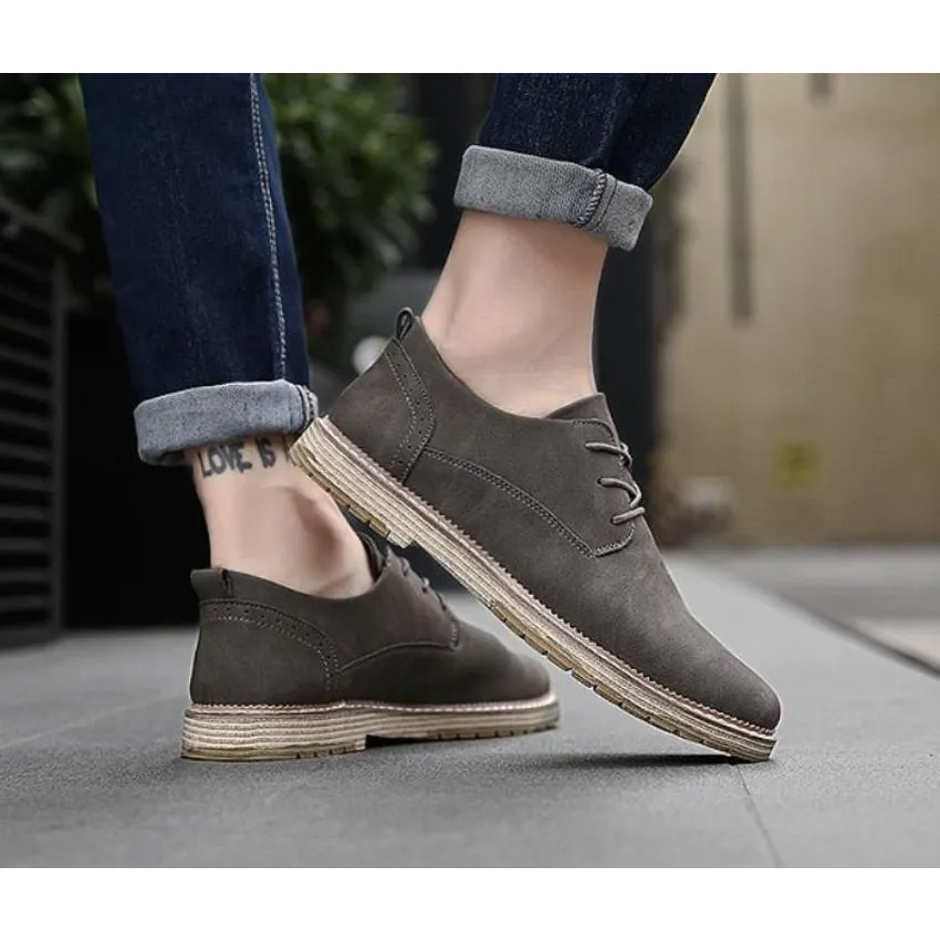Mens Faux Suede Casual Lace Up Shoes