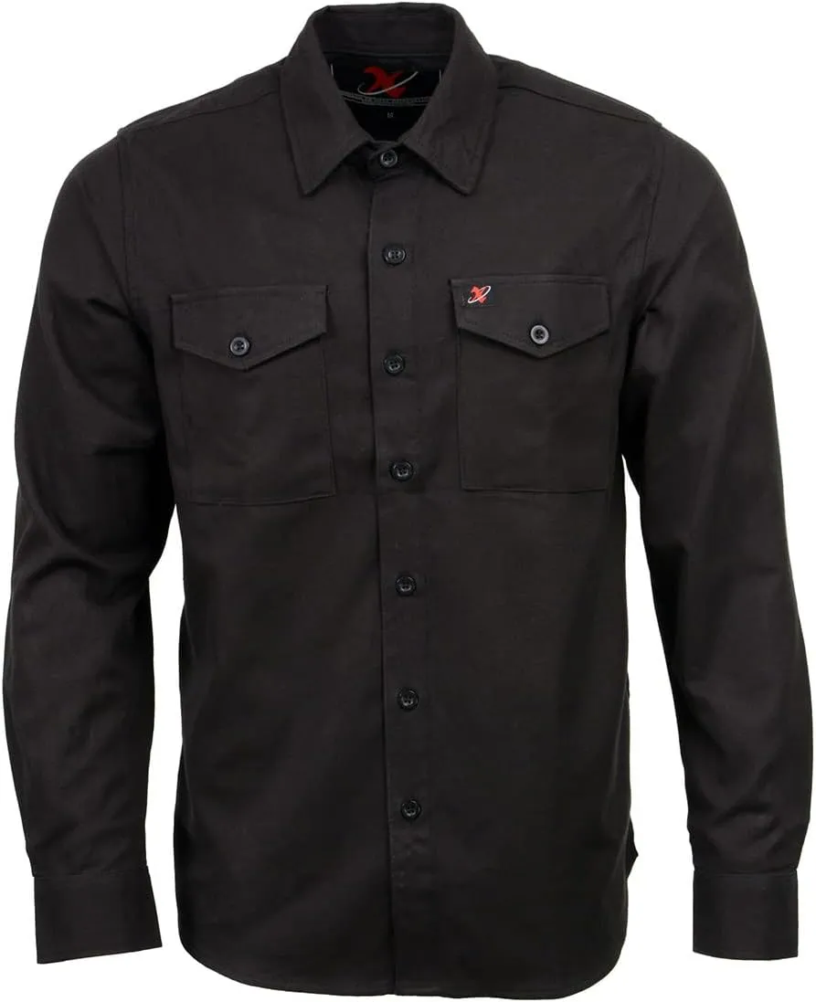 Milwaukee Leather MNG11655 Men's Solid Black Long Sleeve Cotton Flannel Shirt
