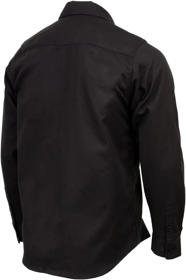 Milwaukee Leather MNG11655 Men's Solid Black Long Sleeve Cotton Flannel Shirt