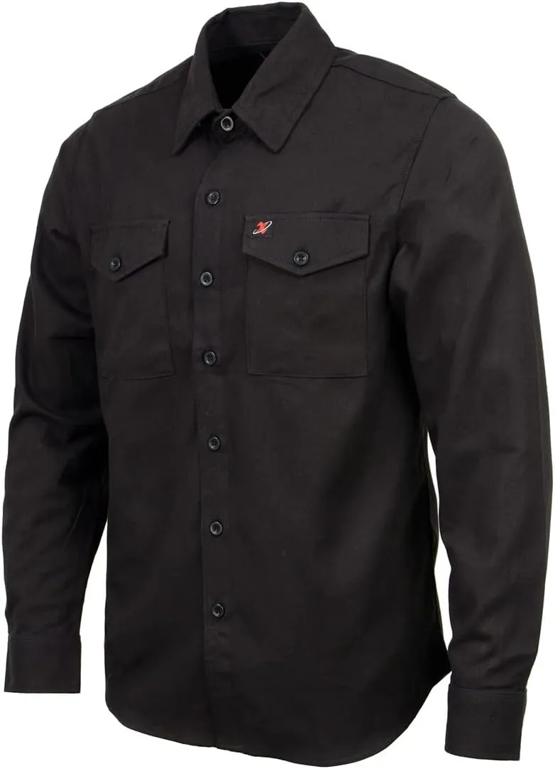 Milwaukee Leather MNG11655 Men's Solid Black Long Sleeve Cotton Flannel Shirt