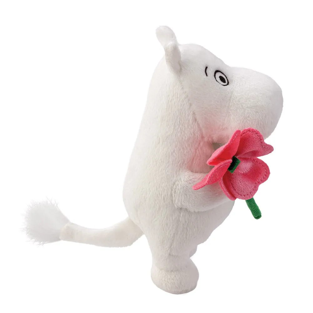 Moomin Standing with Pink Flower Soft Toy