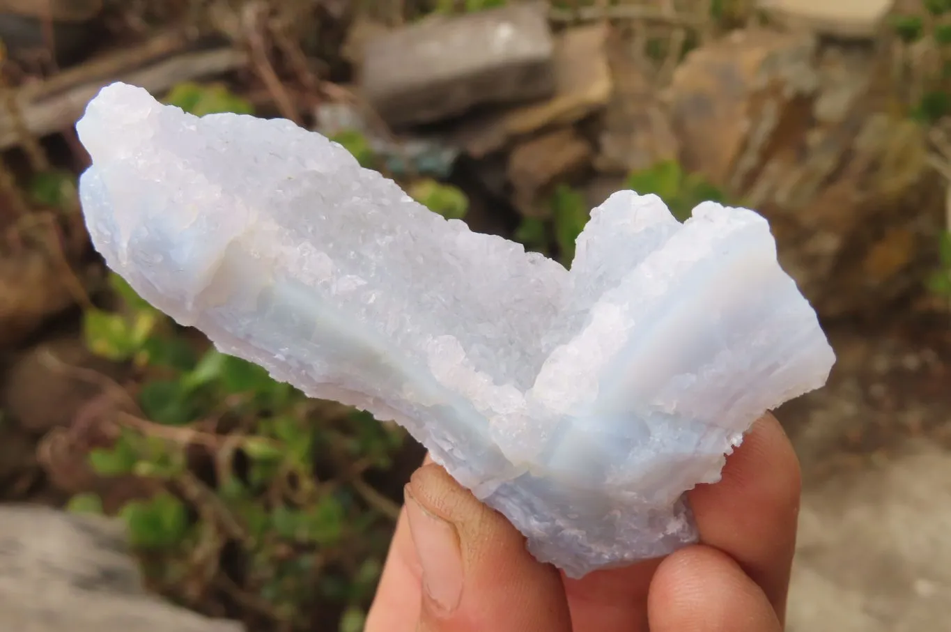 Natural Etched Blue Chalcedony Specimens x 12 From Malawi