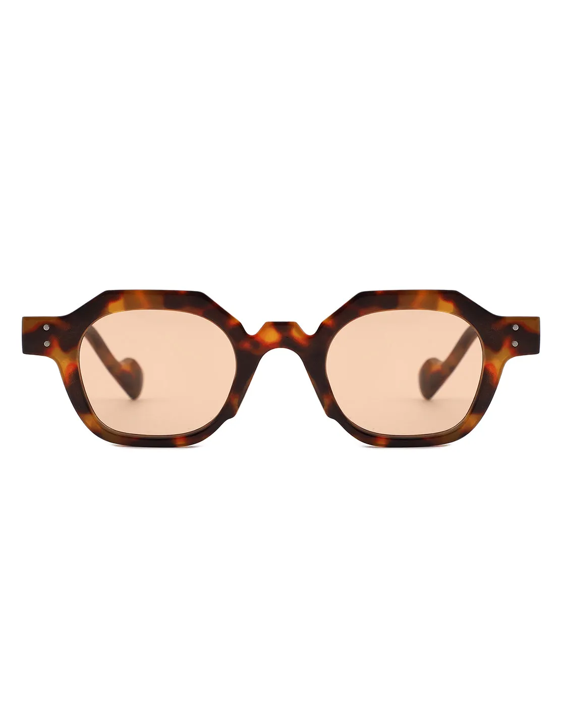 Nyssa -Flat Top Geometric Hexagon Fashion Sunglasses