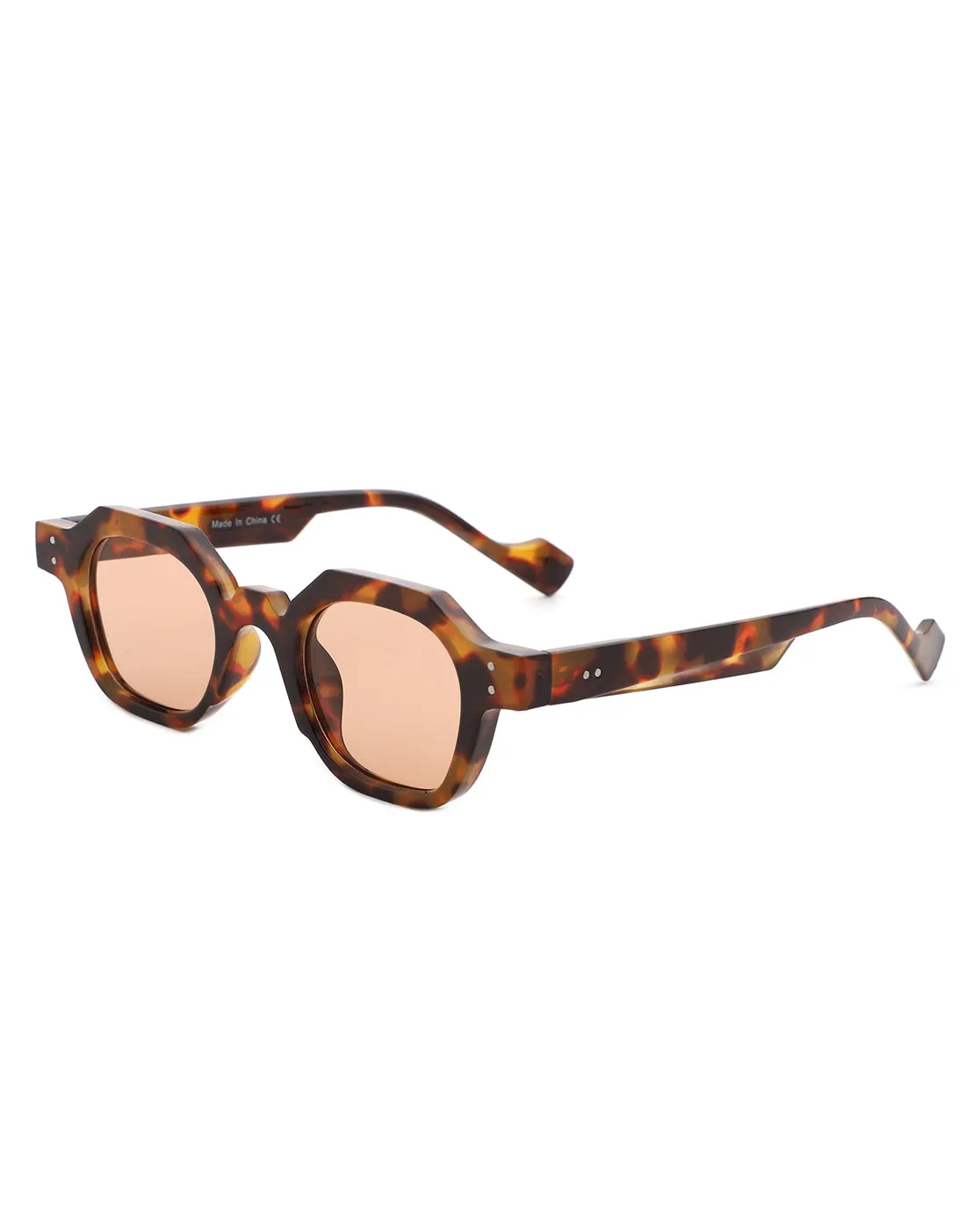 Nyssa -Flat Top Geometric Hexagon Fashion Sunglasses