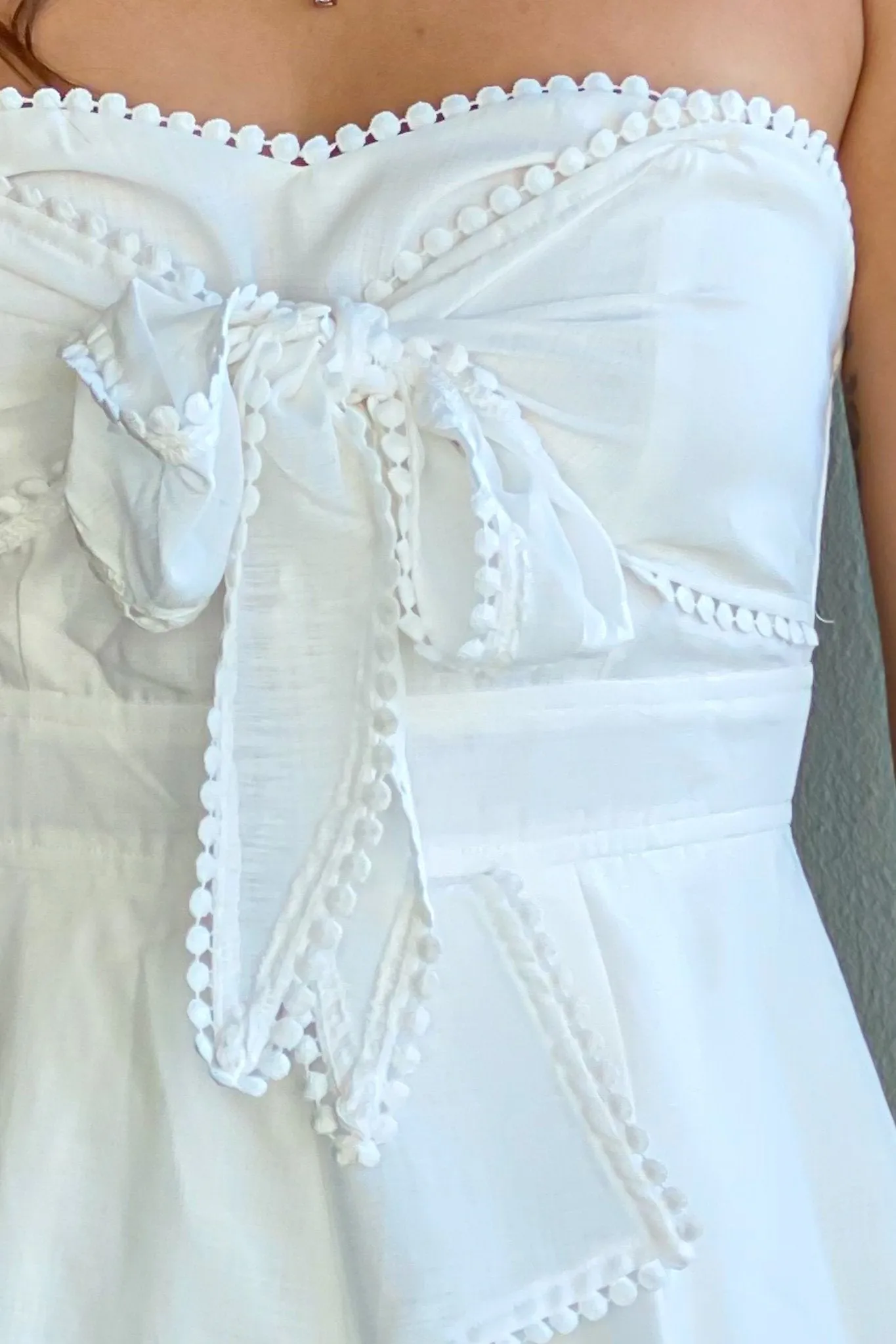 Off White Strapless Romper
