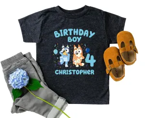Personalized Costume for Birthday Boy Birthday Girl Shirt, Toddler to Big Kid, 2nd and 3rd Birthday Boy and Girl Shirt, Birthday Outfits Mom Dad Bingo Matching Custom Name Birthday T-Shirt for Kids