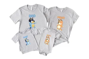 Personalized Family Birthday Shirt, Matching Birthday Shirts for Family, Friends Matching Shirt, Custom Name Birthday T-Shirt for Kids Toddler, Cartoon Characters Shirts (Youth-Toddler-Onepiece)