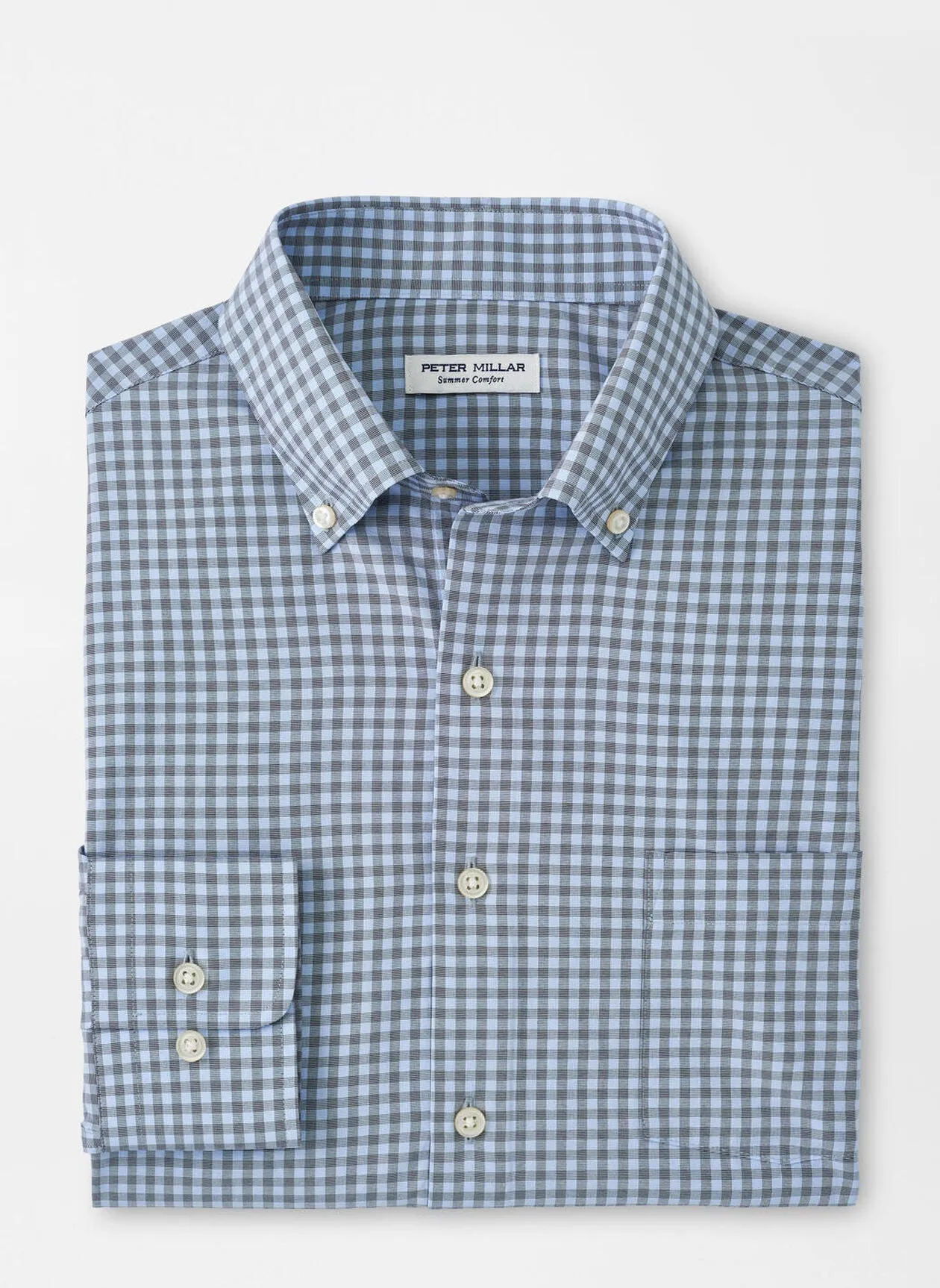 Peter Millar Murray Performance Poplin Sport Shirt-Navy