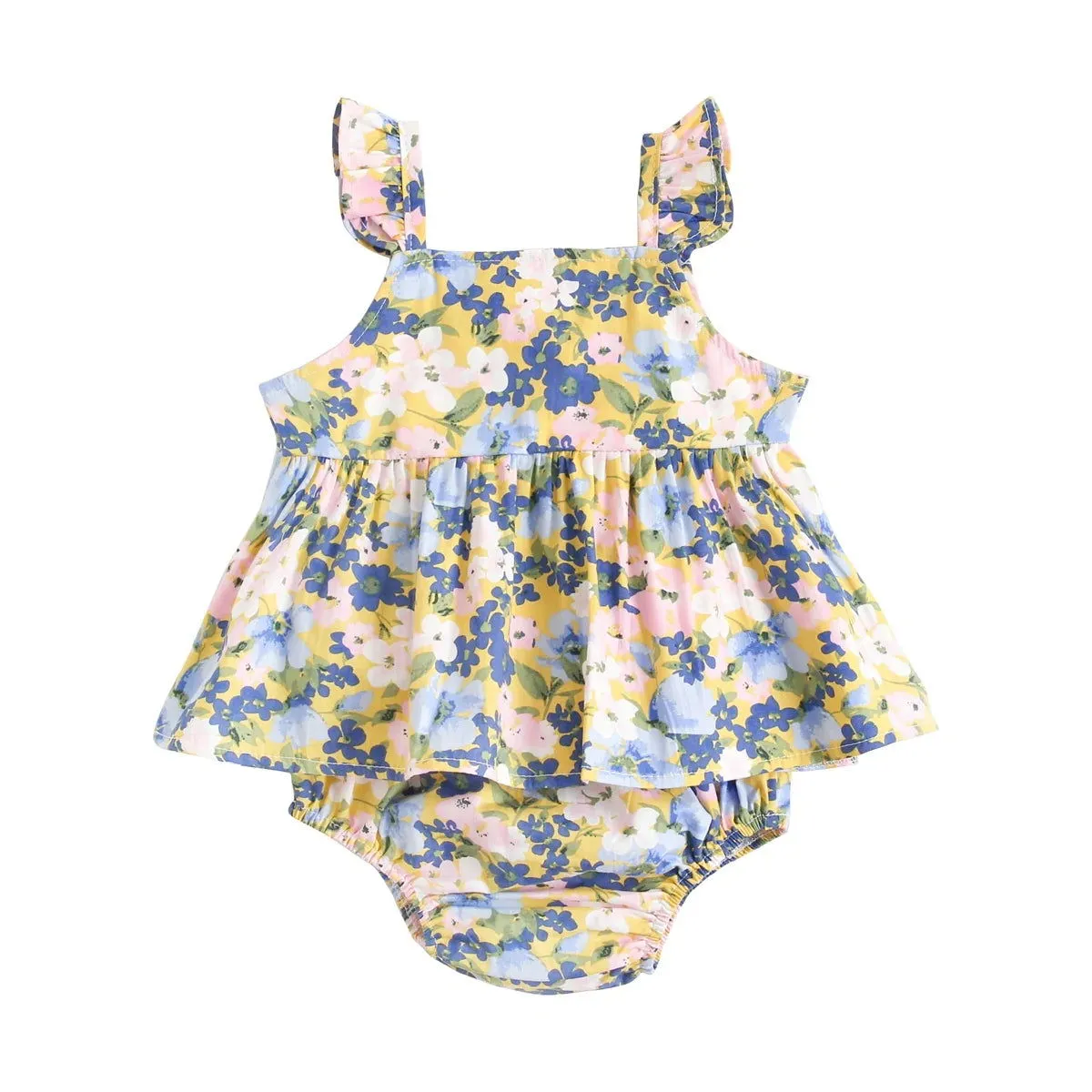 Pretty Floral Sleeveless Tops and Shorts Sets