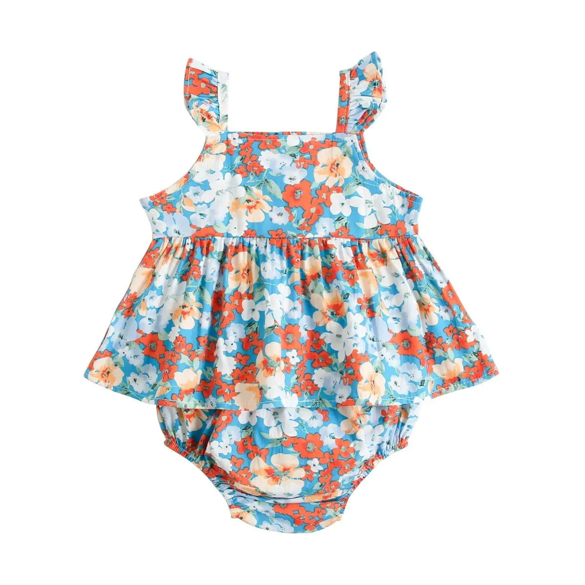 Pretty Floral Sleeveless Tops and Shorts Sets