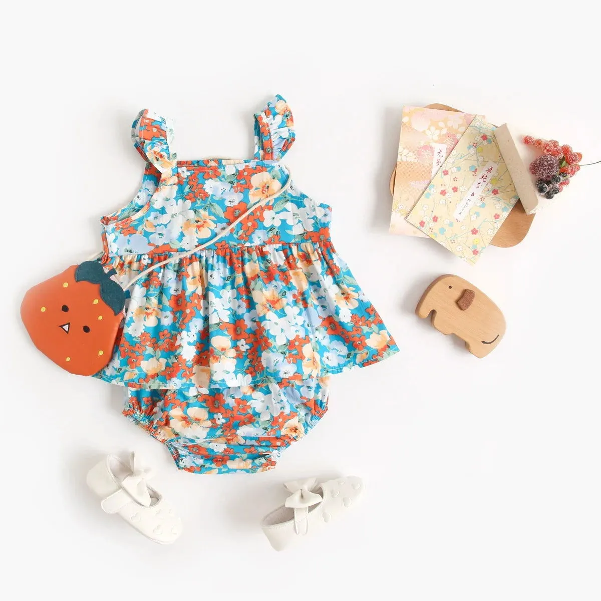 Pretty Floral Sleeveless Tops and Shorts Sets